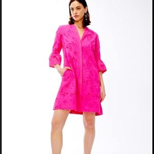 Chico’s lace flounce dress Sz 2.5 or 12/14 Fuchsia